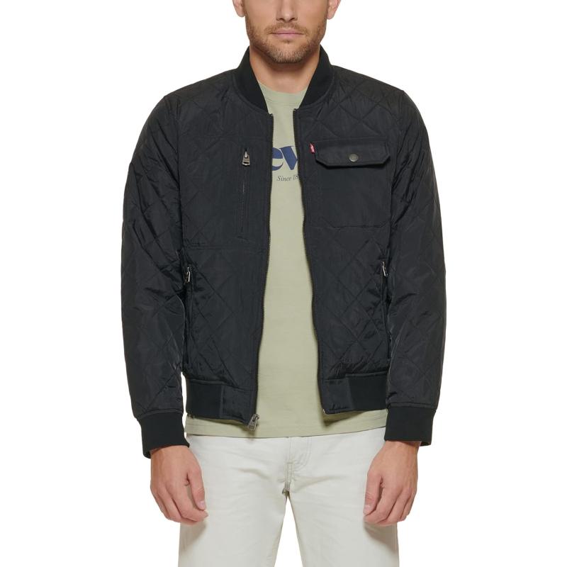 Levi’s Men’s Diamond Quilted Bomber Jacket(New Black) - The Outerwear Shop